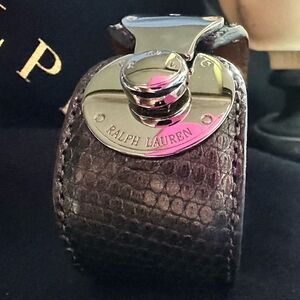 Ralph Lauren Graphite Python Print Polished Chrome Wrap Ricky Bracelet